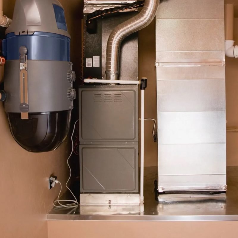 Residential furnace and HVAC ductwork installed for efficient home heating in Williamsport, PA.